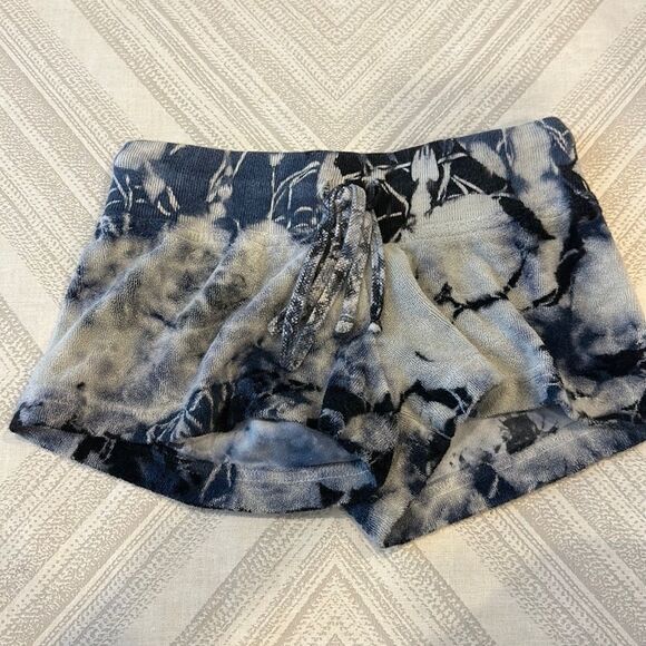 Hard Tail Girls Grey & Black Tie Dye Terry Drawstring Shorts - Picture 1 of 5